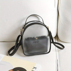 Clear Jelly Backpack With Inner Pouch PVC Purses Convertible Strap Crossbody Bag