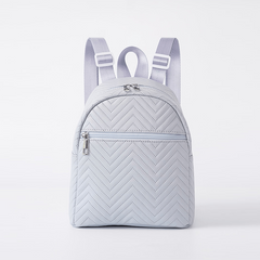 Embroidered PU Leather Small Backpack Waterproof School Travel Bag