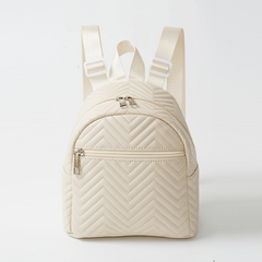 Embroidered PU Leather Small Backpack Waterproof School Travel Bag