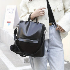 Vintage PU Leather Backpack Purse Two-way Shoulder Bag