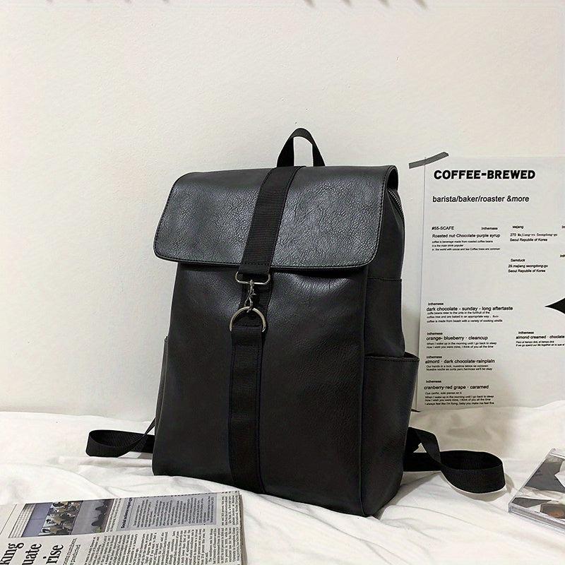 Retro Distressed Stylish Backpack PU Leather Large Capacity School Bag