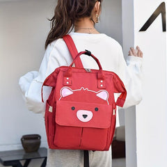 Large Capacity Cartoon Bear Diaper Backpack for Mom