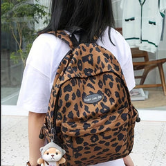 Leopard Pattern Backpack Large Capacity Daypack School Bag
