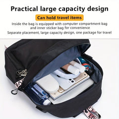 Large Capacity Canvas Travel Backpack with USB Charging Port