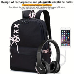 Large Capacity Canvas Travel Backpack with USB Charging Port