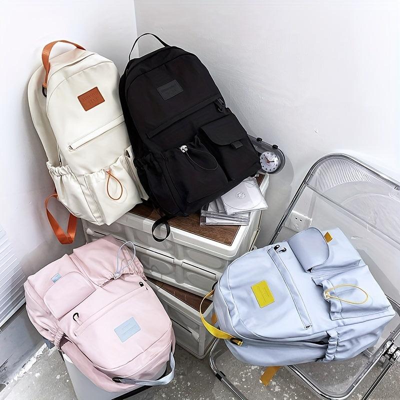 Letter Patch Decor Backpack Preppy Style School Bag