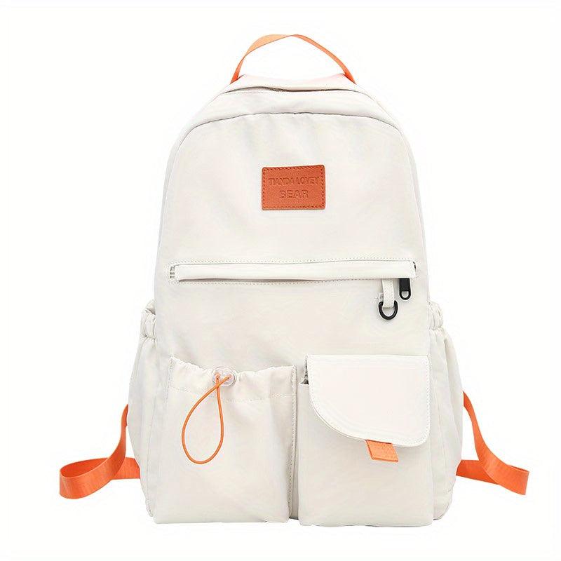 Letter Patch Decor Backpack Preppy Style School Bag