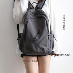 Large Capacity Minimalist Backpack Solid Storage Rucksack
