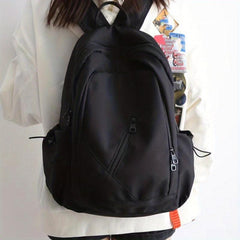 Large Capacity Minimalist Backpack Solid Storage Rucksack