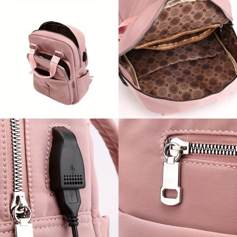 Top Handle Laptop Backpack USB Charging Port