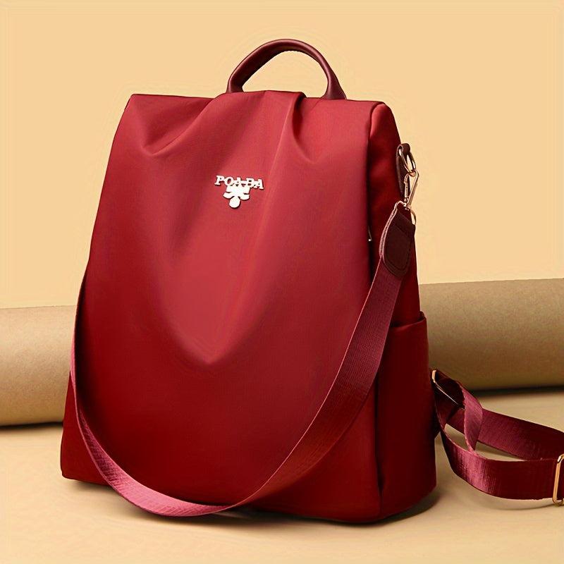 Metal Decor Backpack Purse Oxford Cloth Shoulder Bag With Detachable Strap