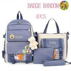 4pcs Backpack Shoulder Bag Tote Bag Purse for Outdoors Students