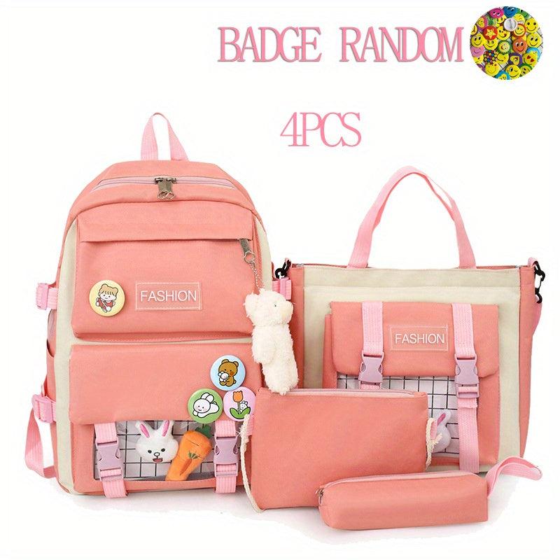4pcs Backpack Shoulder Bag Tote Bag Purse for Outdoors Students