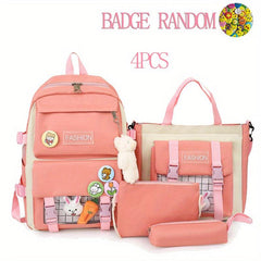 4pcs Backpack Shoulder Bag Tote Bag Purse for Outdoors Students