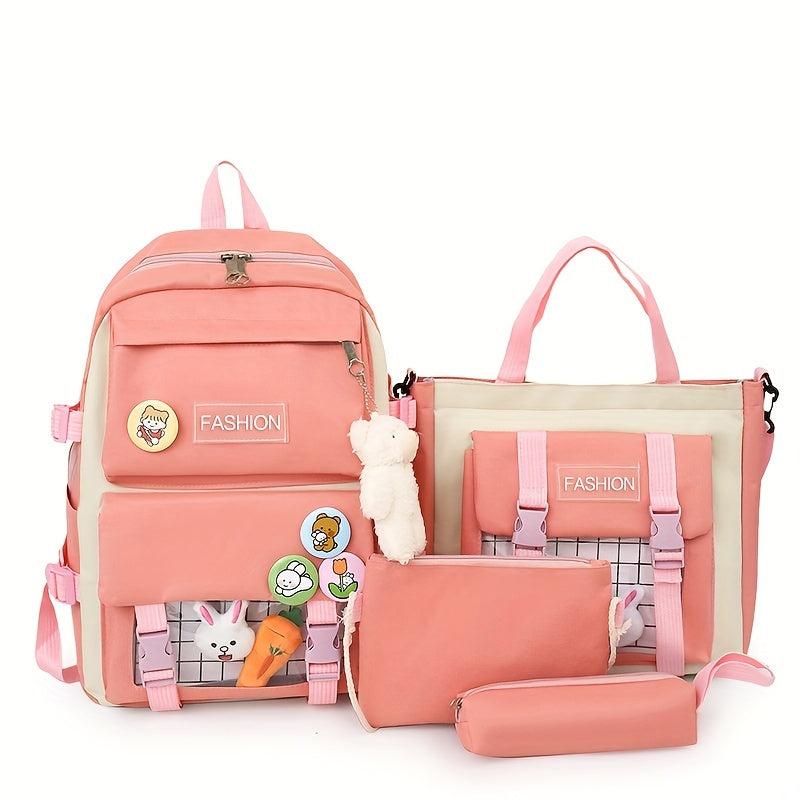 4pcs Backpack Shoulder Bag Tote Bag Purse for Outdoors Students
