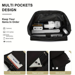 Large Capacity Preppy Backpack Anti Theft Back To School Bag Casual Travel Daypa