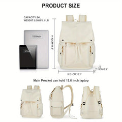 Large Capacity Preppy Backpack Anti Theft Back To School Bag Casual Travel Daypa