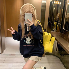 Y2K Big eyed Star Backpack Cartoon Faux Leather School Bag