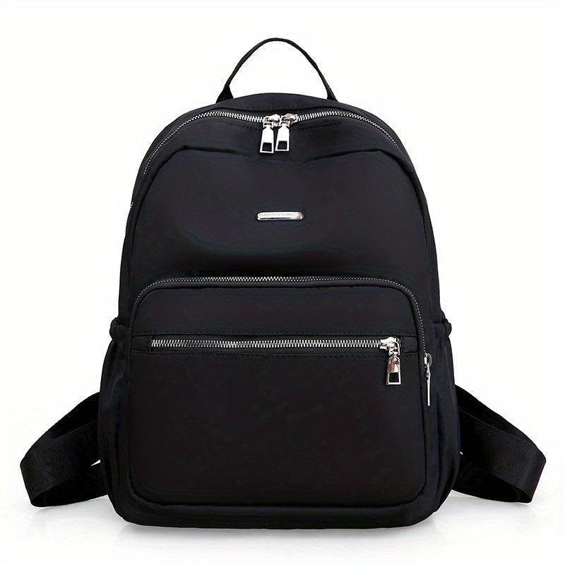 Casual Solid Backpack Zipper Travel Bag Classic Daypack