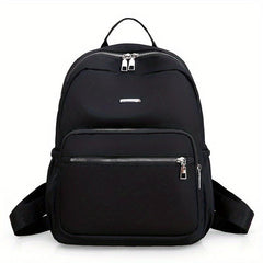 Casual Solid Backpack Zipper Travel Bag Classic Daypack