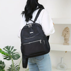 Casual Solid Backpack Zipper Travel Bag Classic Daypack