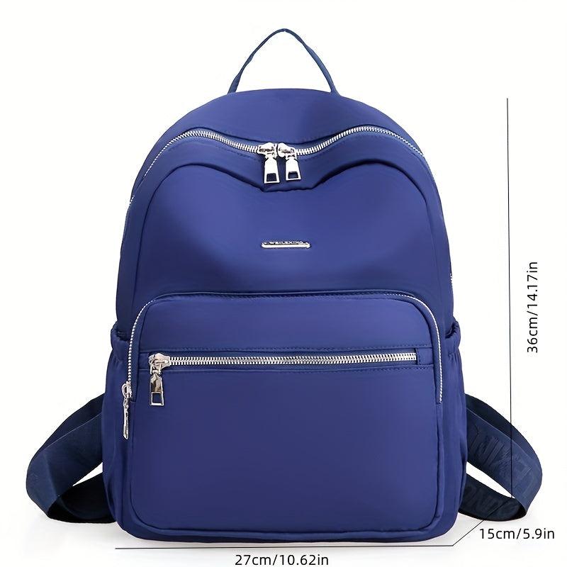Casual Solid Backpack Zipper Travel Bag Classic Daypack