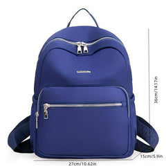 Casual Solid Backpack Zipper Travel Bag Classic Daypack