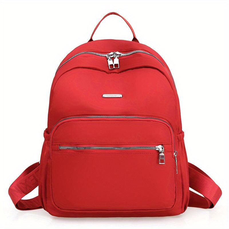 Casual Solid Backpack Zipper Travel Bag Classic Daypack