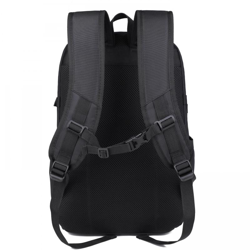 Casual Letter Print Zipper Backpack Large Capacity Travel Storage Rucksack