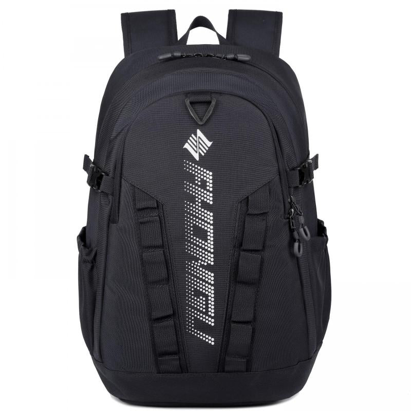 Casual Letter Print Zipper Backpack Large Capacity Travel Storage Rucksack