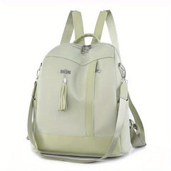Functional Backpack Purse Tassel Decor Two-way Shoulder Bag
