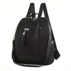 Functional Backpack Purse Tassel Decor Two-way Shoulder Bag