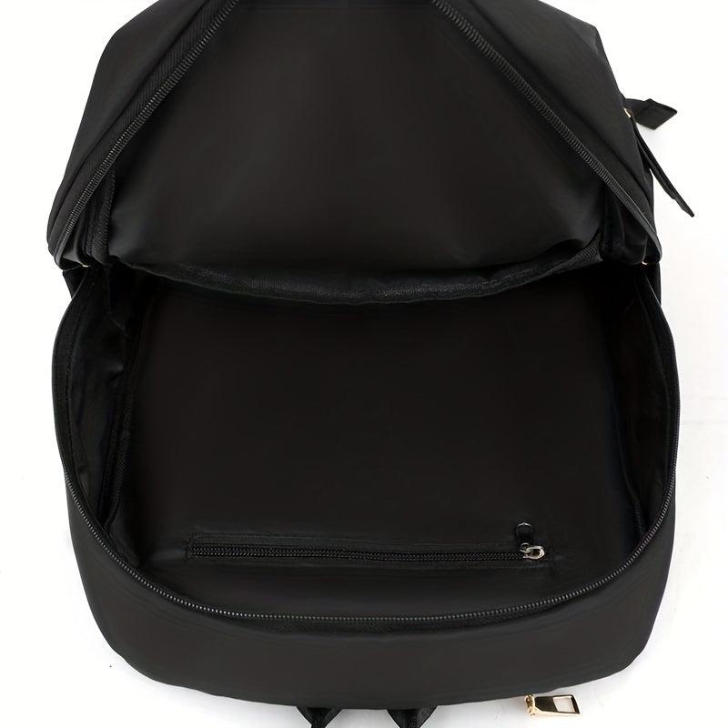 Minimalist Casual Zipper Backpack Lightweight Solid Rucksack