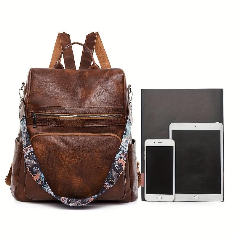 Retro Style Backpack Purse For Women Two way Shoulder Bag