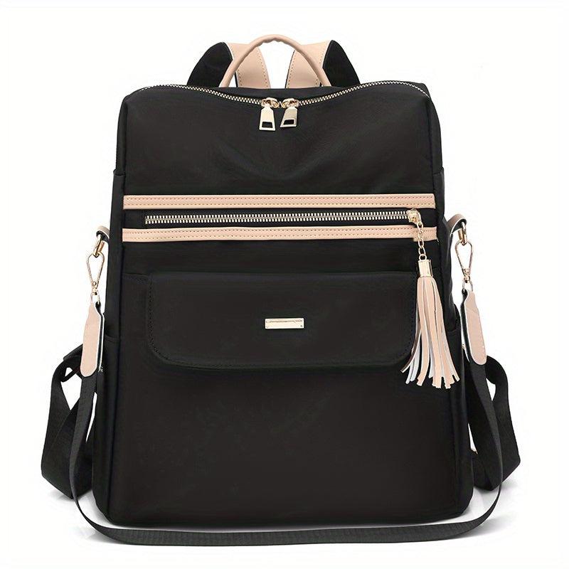Tassel Large Capacity Preppy Backpack Nylon Lightweight School Travel Bag
