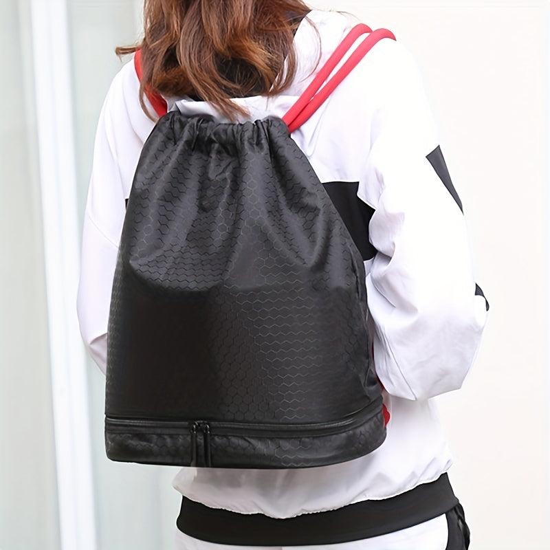 Embossed Drawstring Backpack Waterproof Storage Bag Lightweight