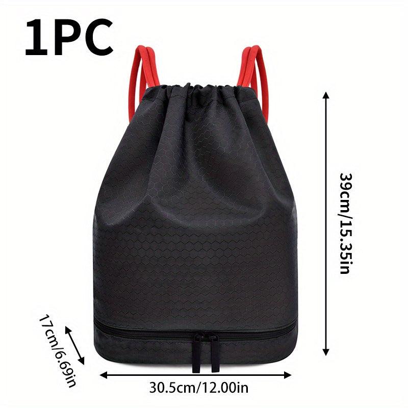 Embossed Drawstring Backpack Waterproof Storage Bag Lightweight
