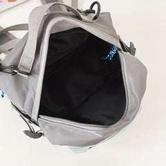 Small Contrast Backpack Drawstring Detail School Bag
