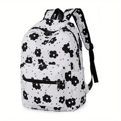 Cartoon Print Backpack Zipper Rucksack School Bag