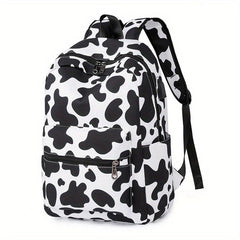 Cartoon Print Backpack Zipper Rucksack School Bag