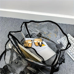 Large Capacity Transparent Backpack Travel Rucksack Stylish School Bag