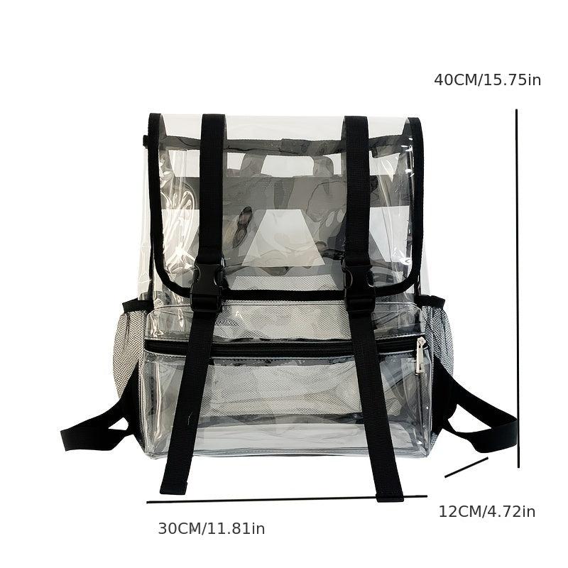 Large Capacity Transparent Backpack Travel Rucksack Stylish School Bag
