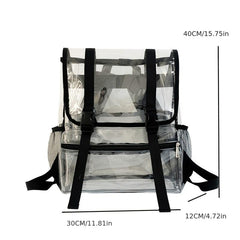 Large Capacity Transparent Backpack Travel Rucksack Stylish School Bag
