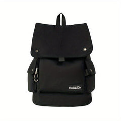 Casual Flap Backpack Drawstring School Bag Nylon Outdoor Travel Daypack