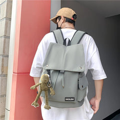 Casual Flap Backpack Drawstring School Bag Nylon Outdoor Travel Daypack