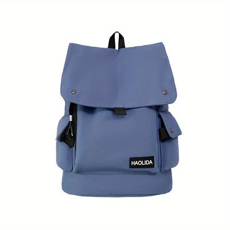 Casual Flap Backpack Drawstring School Bag Nylon Outdoor Travel Daypack