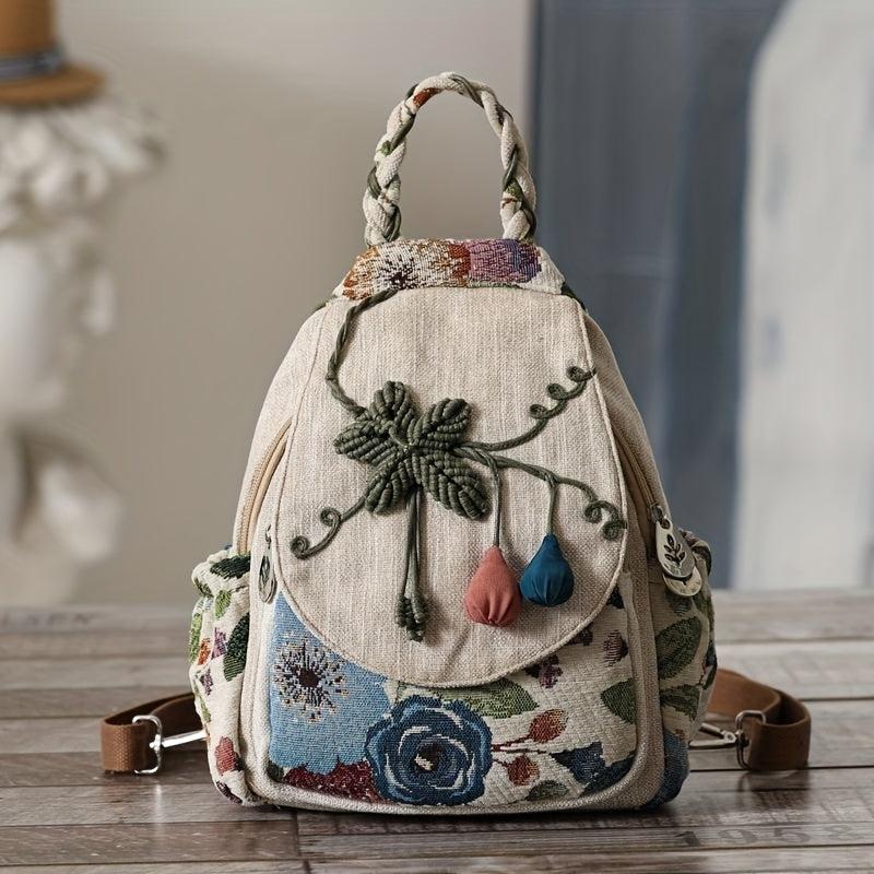 Vintage Ethnic Style Backpack Retro Bohemian Travel Daypack