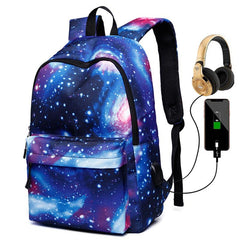 Starry Sky Pattern Backpack Lightweight Travel Bag