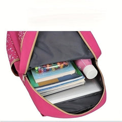 3 Pcs Star Pattern Bag Sets Preppy School Backpack & Crossbody Bag & Clutch