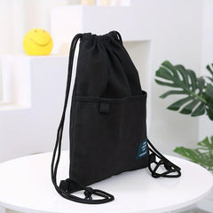 Canvas Drawstring Large Capacity Backpack Lightweight Shoulder Bag